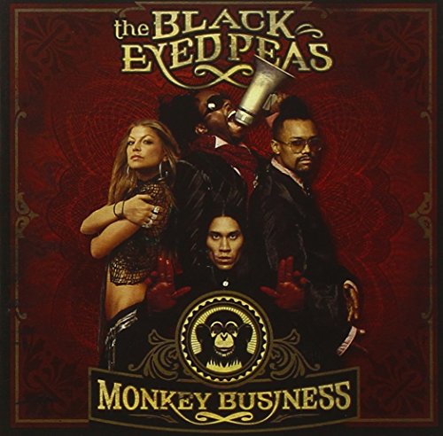Black Eyed Peas album cover, "Monkey Business," featuring the band and a monkey.