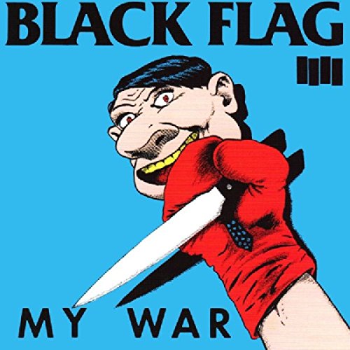 Black Flag “My War” vinyl album cover with illustrated man and knife.