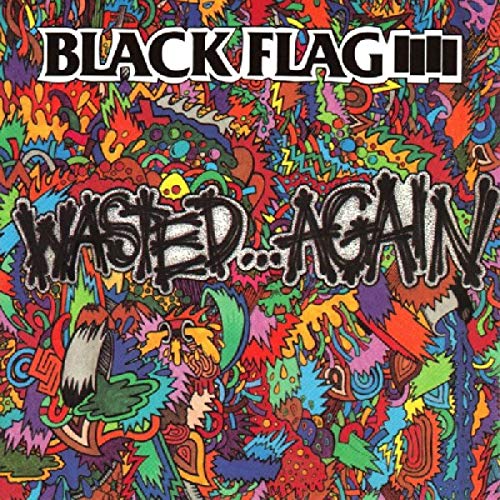 Black Flag “Wasted Again” CD cover, colorful psychedelic doodle art.