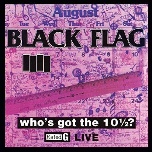 Black Flag album cover with pink calendar background and ruler graphic.