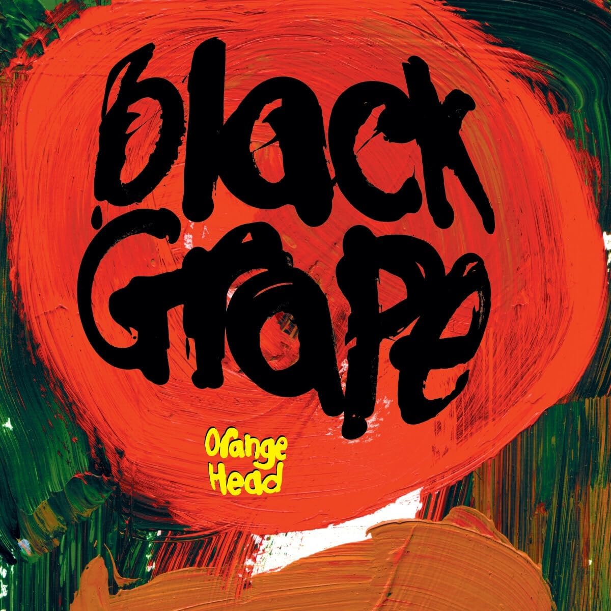 "Album cover with orange background, black text 'black Grape', and yellow text 'Orange Head'."
