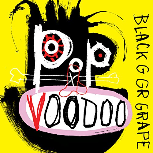 Yellow CD cover with abstract black and white artwork, text reads "Pop Voodoo."