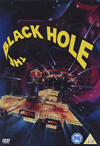 DVD cover art showing a spaceship in space before a large, glowing red black hole.