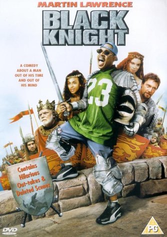 Black Knight" DVD cover featuring Martin Lawrence in medieval and modern attire.