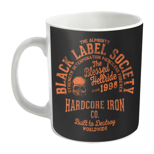 Black mug with skull and text: "Black Label Society - Hardcore Hellride.