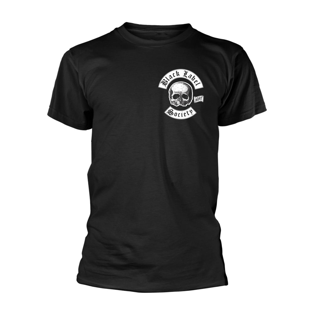 Black t-shirt with a white skull and "Black Label Society" logo.
