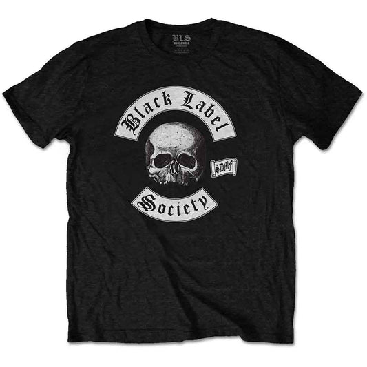 Black t-shirt with a white skull and "Black Label Society" logo.