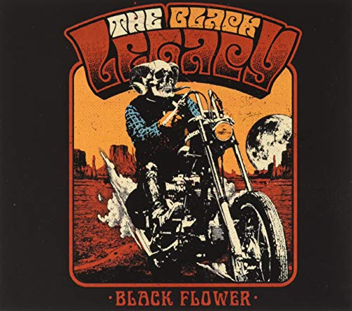 CD cover: skeleton riding a motorcycle in a desert landscape.
