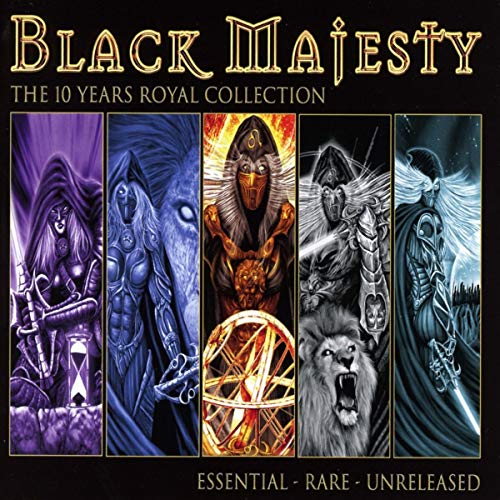 CD cover for “Black Majesty - The 10 Years Royal Collection” with fantasy art.