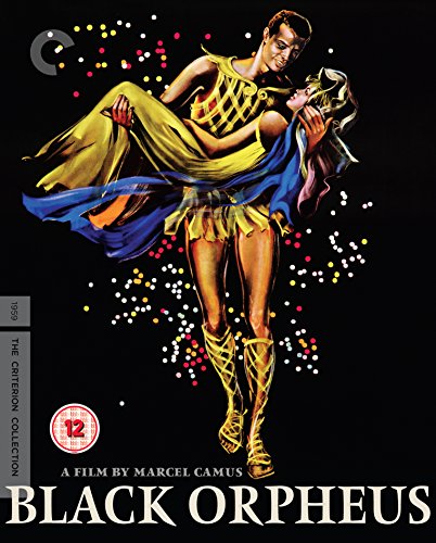 "Blu-ray cover featuring a man carrying a woman in a flowing yellow dress."