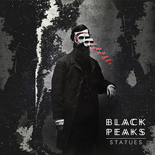 Black and white album cover featuring a man with skull faces in his beard.