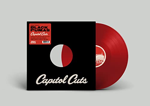 Black Pumas Capitol Cuts vinyl record in a black sleeve with a red disc.