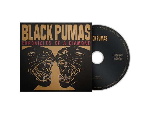 Black Pumas Chronicles of a Diamond CD cover featuring two black panthers and disc.