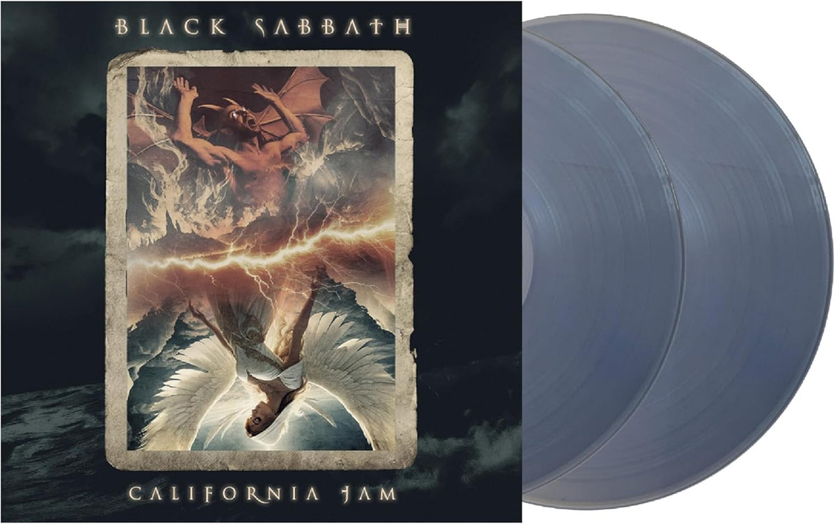 Black Sabbath “California Jam” clear vinyl record with dramatic cover art.