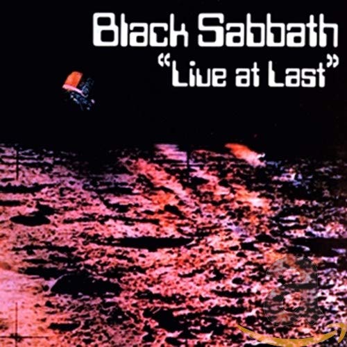 Black Sabbath “Live at Last” CD cover: dark background with abstract red imagery.
