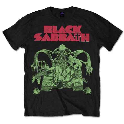 Black t-shirt with a cut-out design featuring the Black Sabbath band logo, size XX-Large.