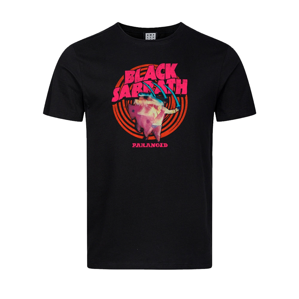 Black t-shirt with a colorful, swirling graphic for the album "Paranoid".