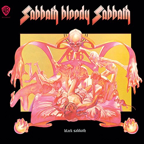 Album cover for Black Sabbath's "Sabbath Bloody Sabbath" with surreal imagery.