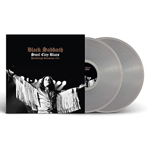 Black Sabbath "Steel City Blues" clear vinyl record with album cover.