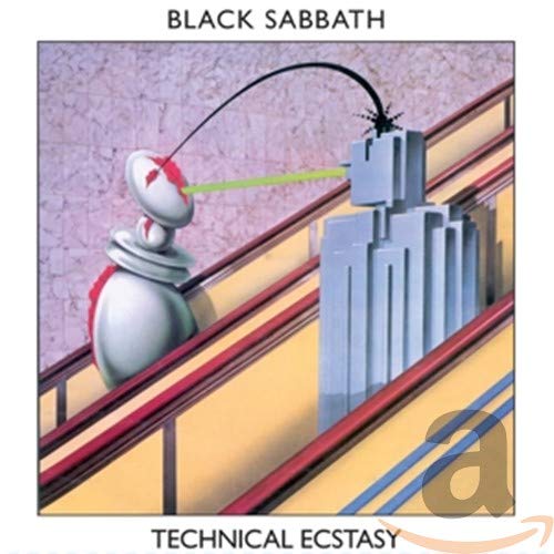 Black Sabbath album cover, “Technical Ecstasy,” featuring robotic imagery.