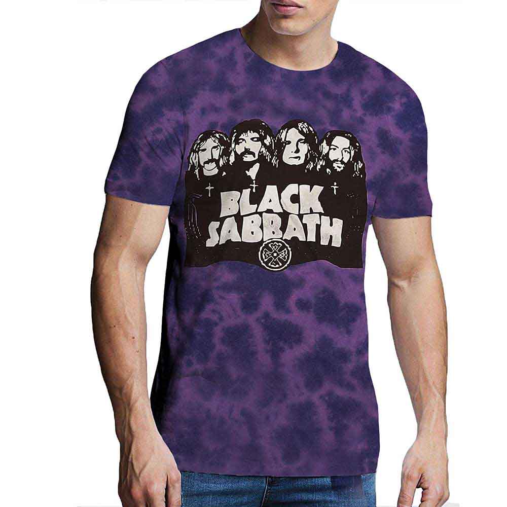 Black Sabbath t-shirt, small size, faded wash, band logo and name graphic.