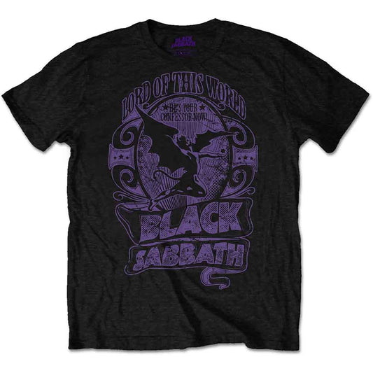 Black t-shirt with Black Sabbath’s “Lord of this world” design, size small.