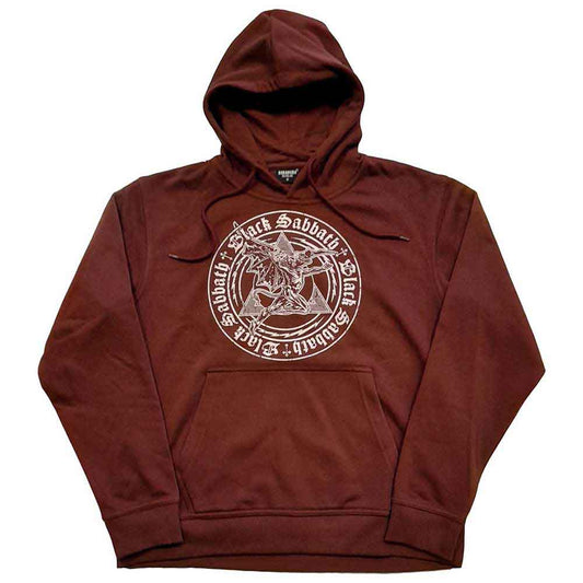 Black hoodie with a pyramid emblem featuring the Black Sabbath band name.