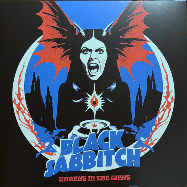 Vinyl record cover featuring a screaming, demonic figure in a blue and red design.