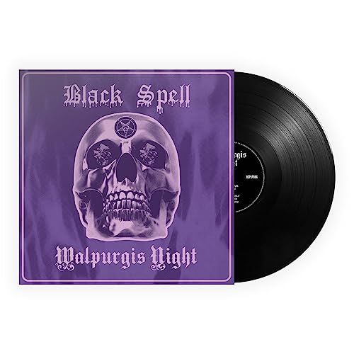 Vinyl record and album cover featuring a skull with a pentagram.