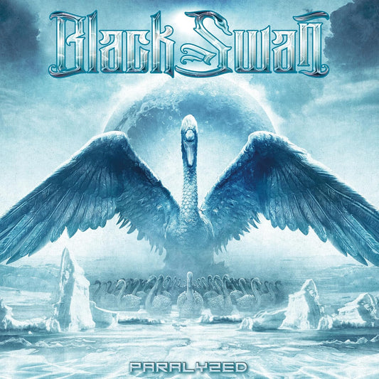 Album cover for Black Swan - Paralyzed, featuring a glowing blue swan.
