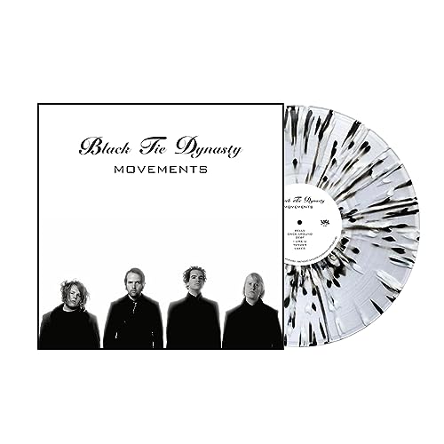 Black Tie Dynasty "Movements" vinyl record with band photo and marbled disc.
