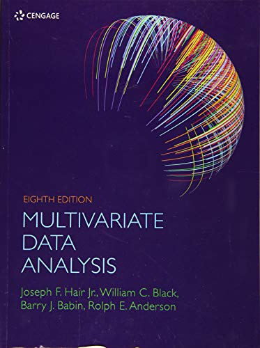 Textbook cover for "Multivariate Data Analysis," eighth edition, with abstract graphics.