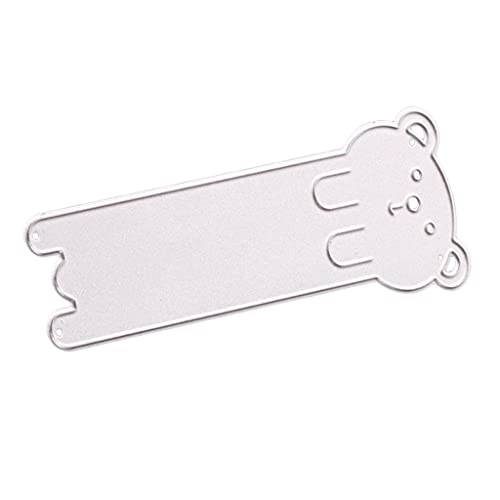 Silver metal die-cut shape resembling a bear's head with holes.