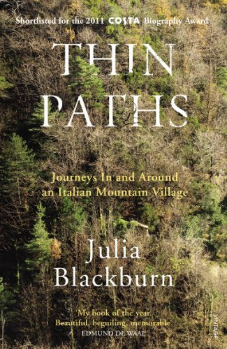 Book cover for Thin Paths by Julia Blackburn featuring a dense forest background.