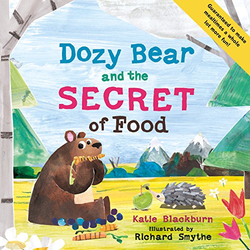 Book cover: Dozy Bear with forest background, illustrated children’s story.
