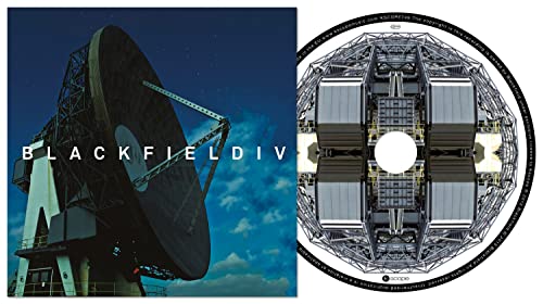 Blackfield IV CD cover featuring a radio telescope against a blue sky.