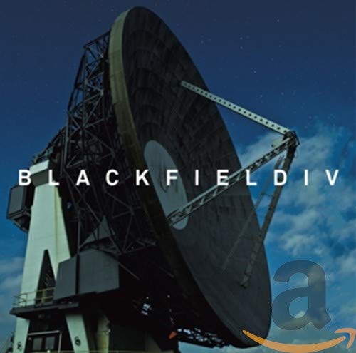 Blackfield IV CD cover: a large radio telescope against a blue sky.