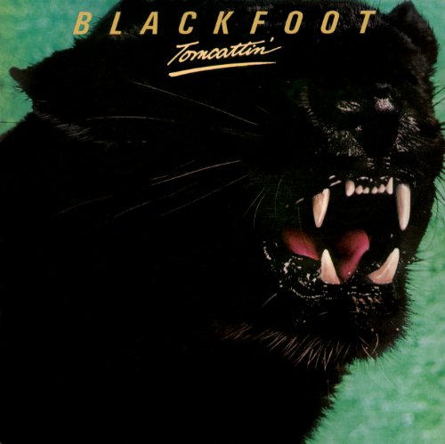 Blackfoot "Tomcattin" album cover featuring a snarling black panther.