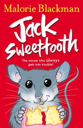 Book cover for “Jack Sweettooth” featuring a grey mouse with cheese.