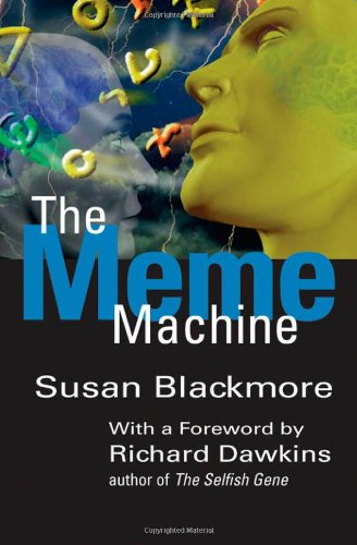 Book cover: "The Meme Machine" with a profile and colorful, swirling shapes.