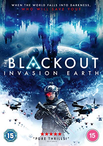 DVD cover for “Blackout Invasion Earth” featuring a soldier and alien structures.