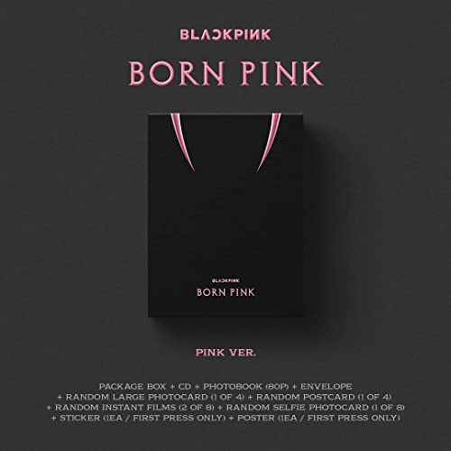 Blackpink “BORN PINK” CD boxset, black packaging with pink text and details.