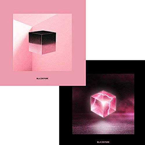 Blackpink “Square Up” CD cover featuring geometric shapes and pink hues.