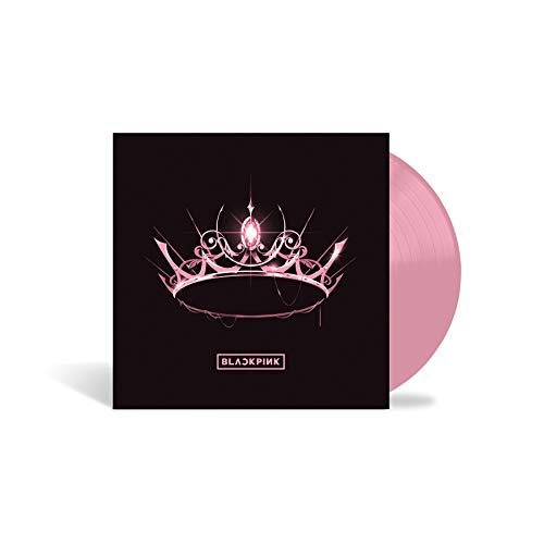 Black square vinyl cover featuring a pink crown graphic with a pink vinyl record.