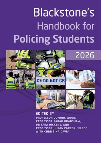 Book cover titled Blackstone's Handbook for Policing Students 2026 with a purple background.