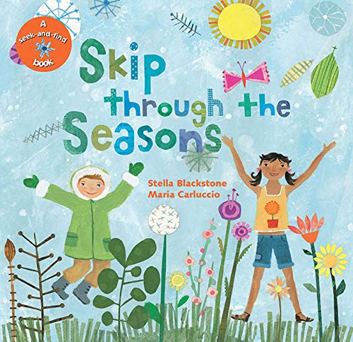 Book cover: “Skip Through the Seasons” with children and seasonal imagery.