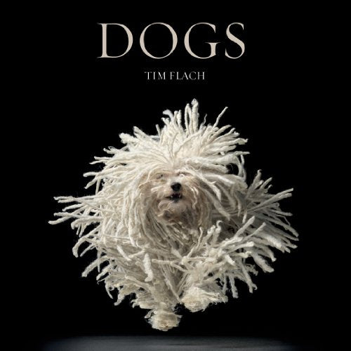 Book cover featuring a white, fluffy Puli dog against a black background.