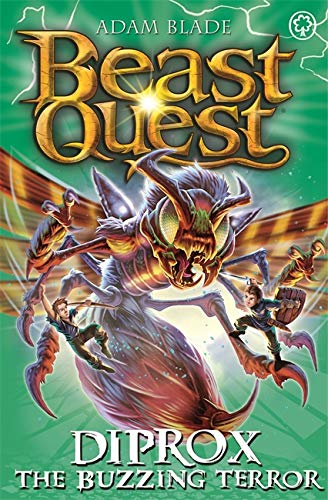 Book cover featuring a large, monstrous insect and two young heroes.