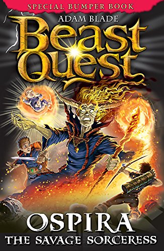 Book cover featuring a sorceress, a boy, and fiery magical effects.