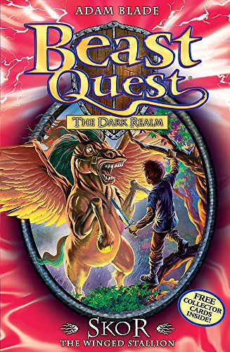 Book cover: boy with sword faces a winged, horned stallion.